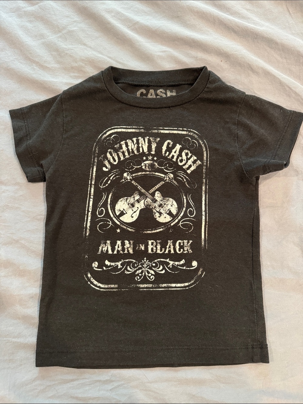 Johnny Cash 'Man in Black' Kids Black T-Shirt 2T